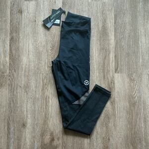 NWT Virus EAU7X Tech Compression Pant Leggings Black & Silver Size Small